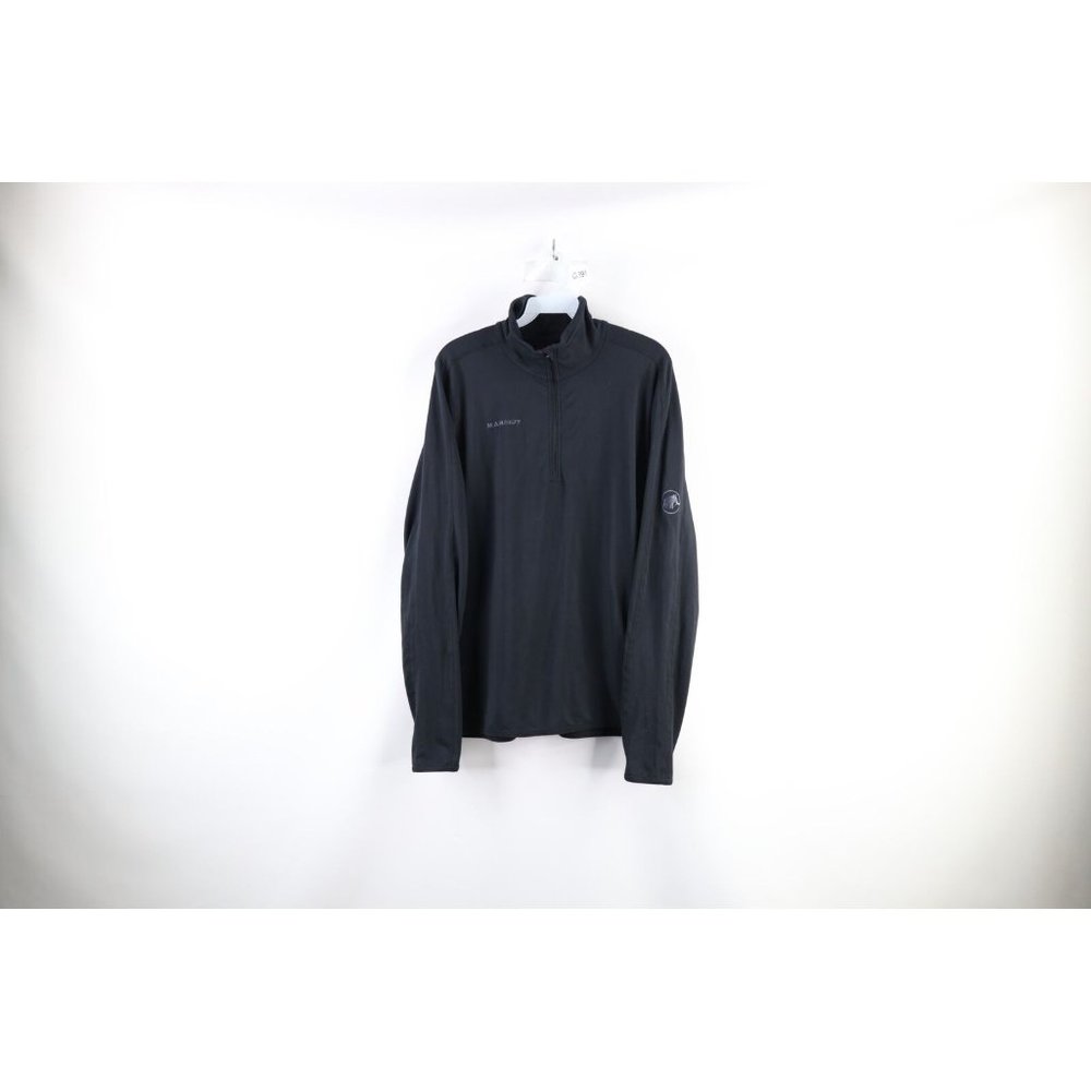 Mammut Mens Medium Spell Out Snow Zip Pullover Long Sleeve Sweater Top Black